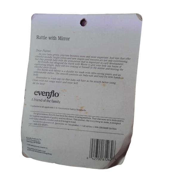 Vtg evenflo baby Duck Rattle With Mirror - Picture 2 of 3